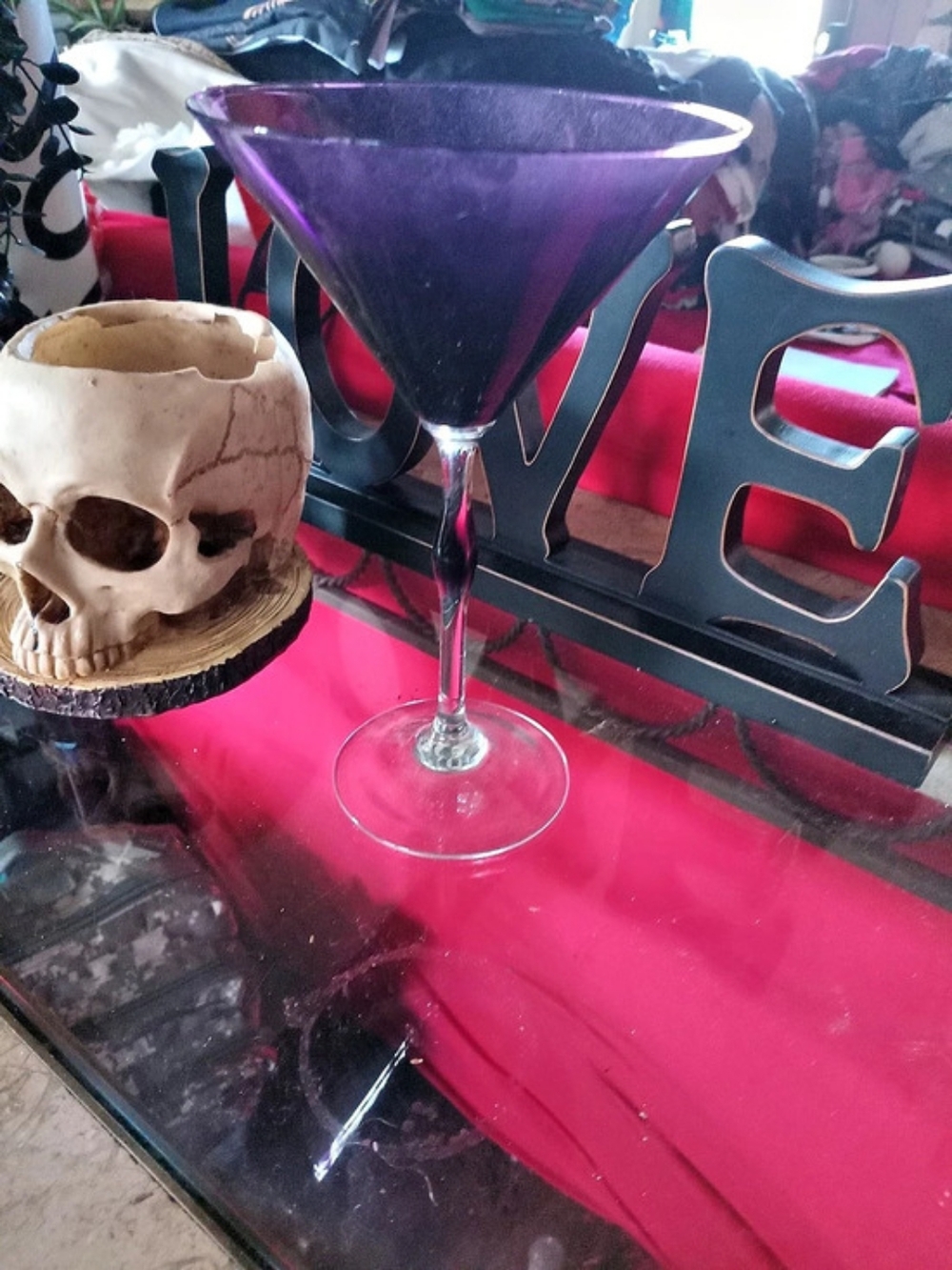 Purple Stemmed Martini Glass